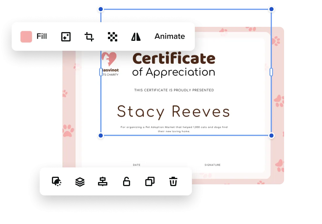 create appreciation certificate online