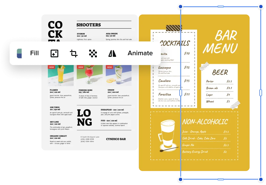 create drink menu maker online