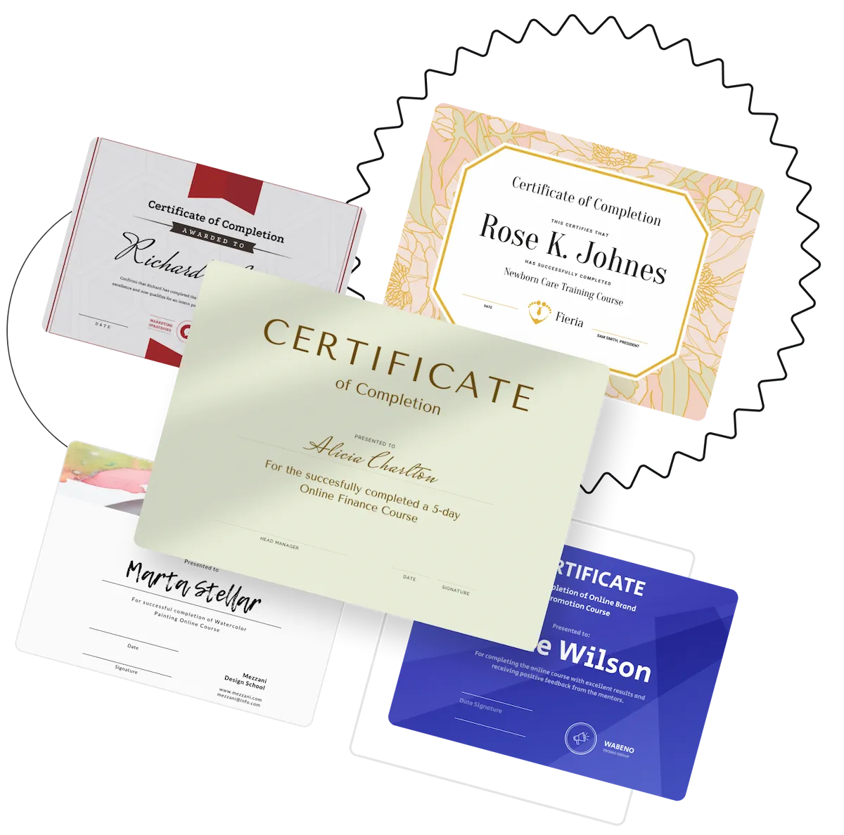 make completion certificate online