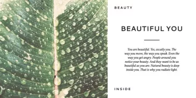 Beauty Inspirational Phrase with Green Leaf Blog Headers