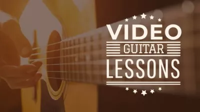 Music Lessons Ad with Man Playing Guitar YouTube Channel Art