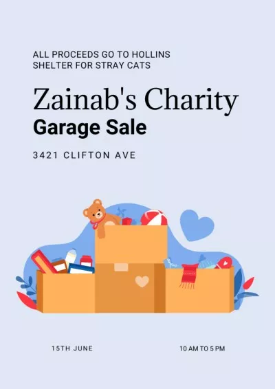 Charity Garage Sale Ad Volunteers Posters