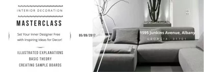Interior Decoration Event Announcement Sofa in Grey Tumblr Banners