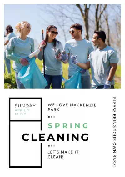 Spring Cleaning in Mackenzie park Volunteers Posters