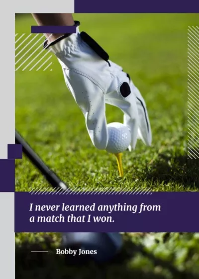 Inspiration Quote Player Holding Golf Ball Club Flyers