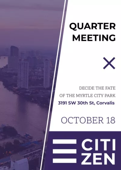 Quarter Meeting Announcement with City View Conference Flyers