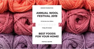 Annual wool festival with colorful threads Facebook Ads