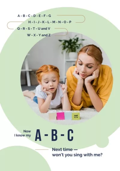 Mother Teaching Her Daughter Classroom Posters