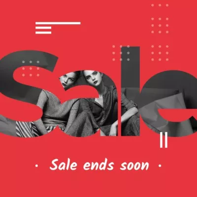 Sale Ad with Girls in stylish outfits