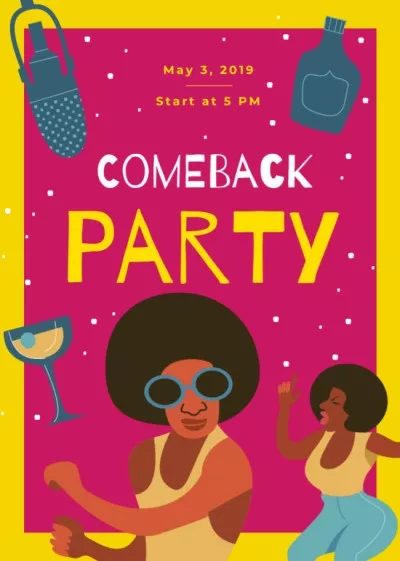 People Dancing at Comeback Party Party Flyers