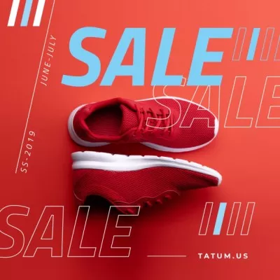Sport Equipment Ad with Red Shoes