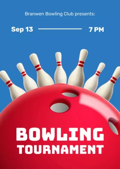 Announcement of Bowling Game Match Club Flyers
