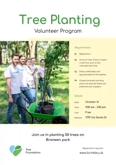 Volunteer Program Team Planting Trees Volunteers Posters