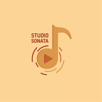 Music Studio Ad with Note Symbol Band Logo Maker