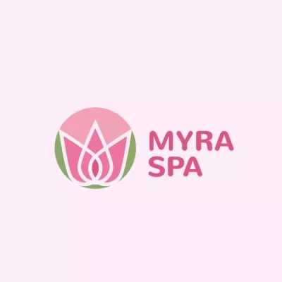 Spa Center Ad with Lotus Flower in Pink Pharmacy Logos