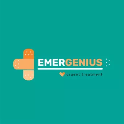 Emergency Treatment Band Aid Cross Band Logo Maker