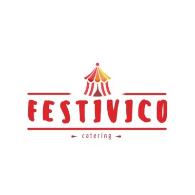 Catering Services Ad with Circus Tent in Red Band Logo Maker