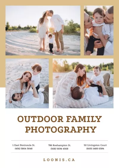 Photo Session Offer with Happy Family with Baby Photo Posters