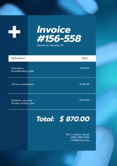Clinical Services cost bill Invoices