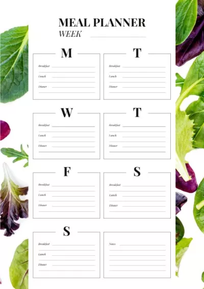 Meal Planner with Lettuce Weekly Schedule Maker