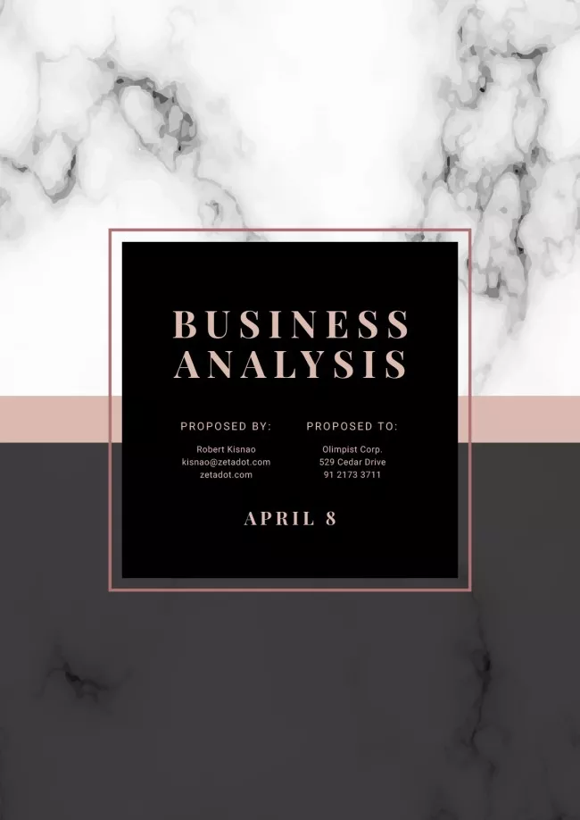 Business Analysis Services Offer on Marble Pattern