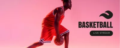 Basketball Stream Ad with Player on Pink Twitch Banners
