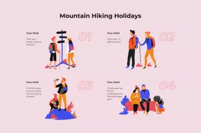 Couple Hiking in mountains Storyboards