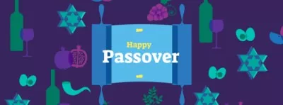 Passover Greeting with Wine and Fruits Facebook Covers