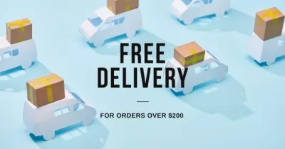 Free Delivery Offer with Boxes on Cars