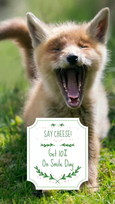 Smile Day Special Offer with Funny Fox