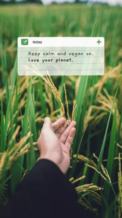 Vegan Lifestyle Concept with Green Summer Field