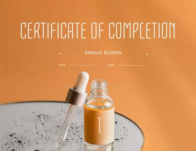 Beauty Course Completion Award with Cosmetic Oil Jar