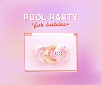 Pool Party for Babies Invitation with Inflatable Rings