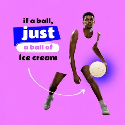 Athlete holding Ice Cream Ball Meme Maker