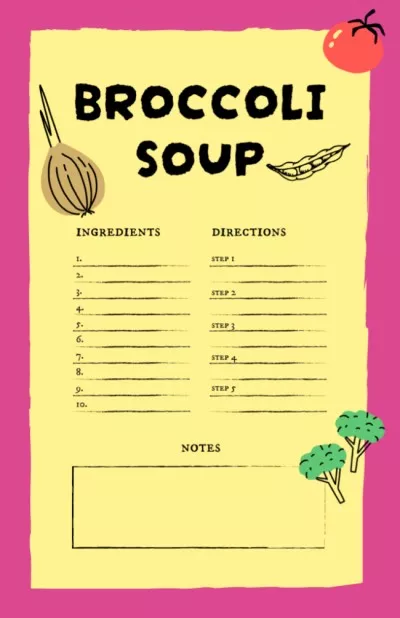 Broccoli Soup Cooking Steps Recipe Cards