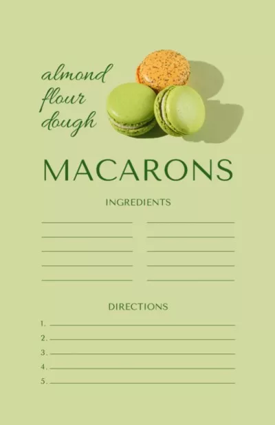 Yummy Macarons Cooking Steps Recipe Cards