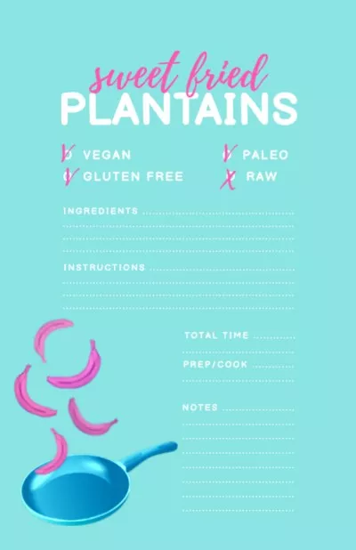 Sweet Fried Plantains Cooking Steps Recipe Cards
