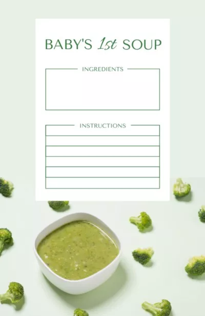Healthy Broccoli Soup Cooking Steps Recipe Cards