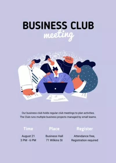 Business Club Meeting Announcement Conference Flyers