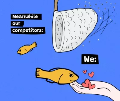 Joke about Competitors with fish