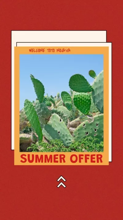 Summer Travel Offer with Cacti in Desert
