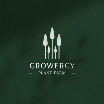Plant Farm Ad with Trees Illustration Farm Logos
