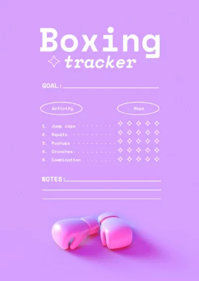 Boxing Tracker with Gloves Workout Schedule Maker