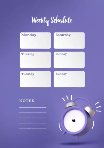 Weekly Schedule with Alarm Clock Weekly Schedule Maker