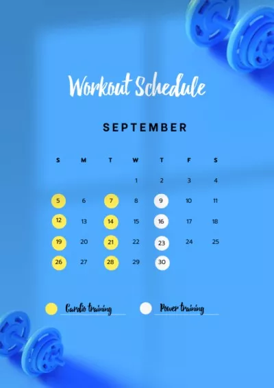 Workout Schedule with Dumbbells Sports Schedule Maker