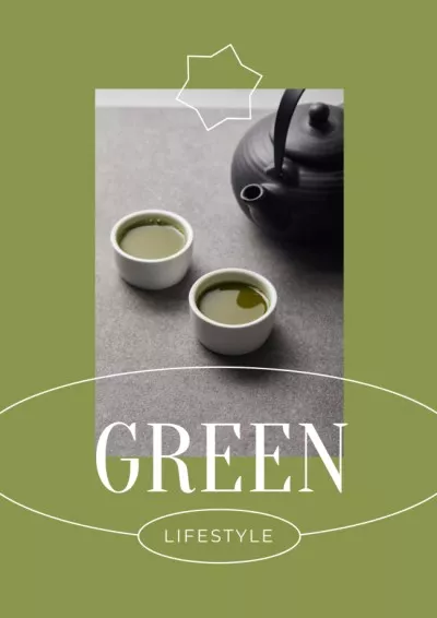 Green Lifestyle Concept with Tea in Cups