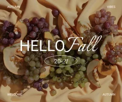 Autumn Greeting with Grapes and Peaches