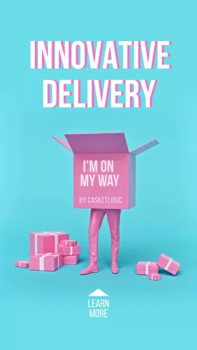 Funny Illustration of Delivery Box with Human Legs