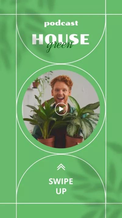 Podcast Announcement with Man holding Houseplants