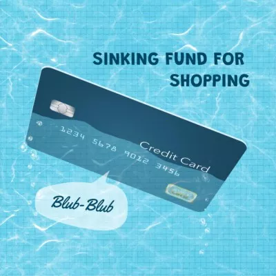 Funny Joke with Credit Card floating in Pool